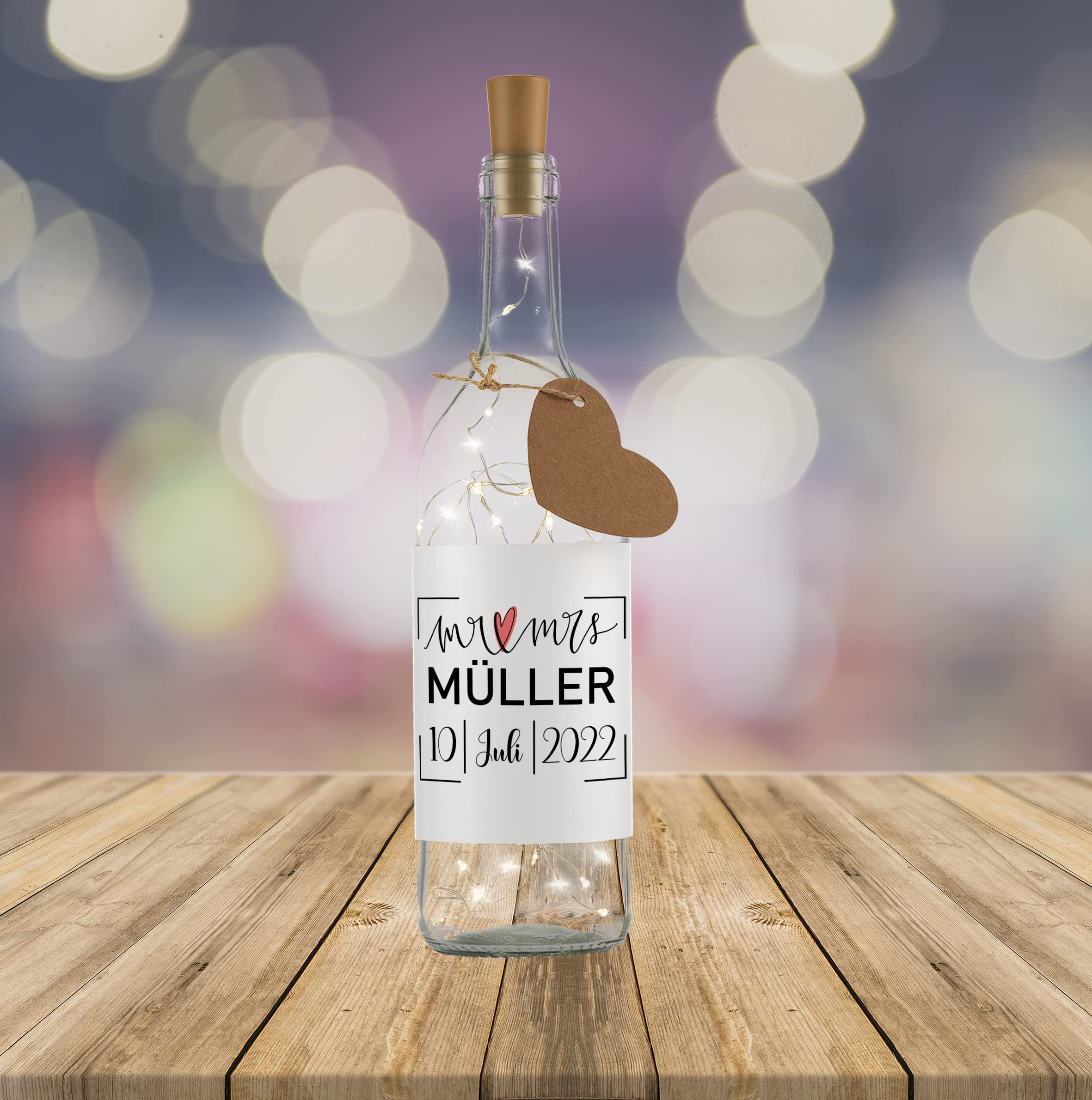 Led Bouteille Lumière Mariage, Cadeau D'argent Fonds De Mariage