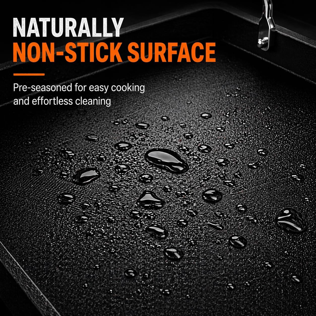 Cast Iron Griddle for Gas Grill & Stove Top, 25 x 16 Flat Top Grill Griddle Plate, Heavy Duty Outdoor BBQ Griddle with Grease Drain for Camping & Tailgating