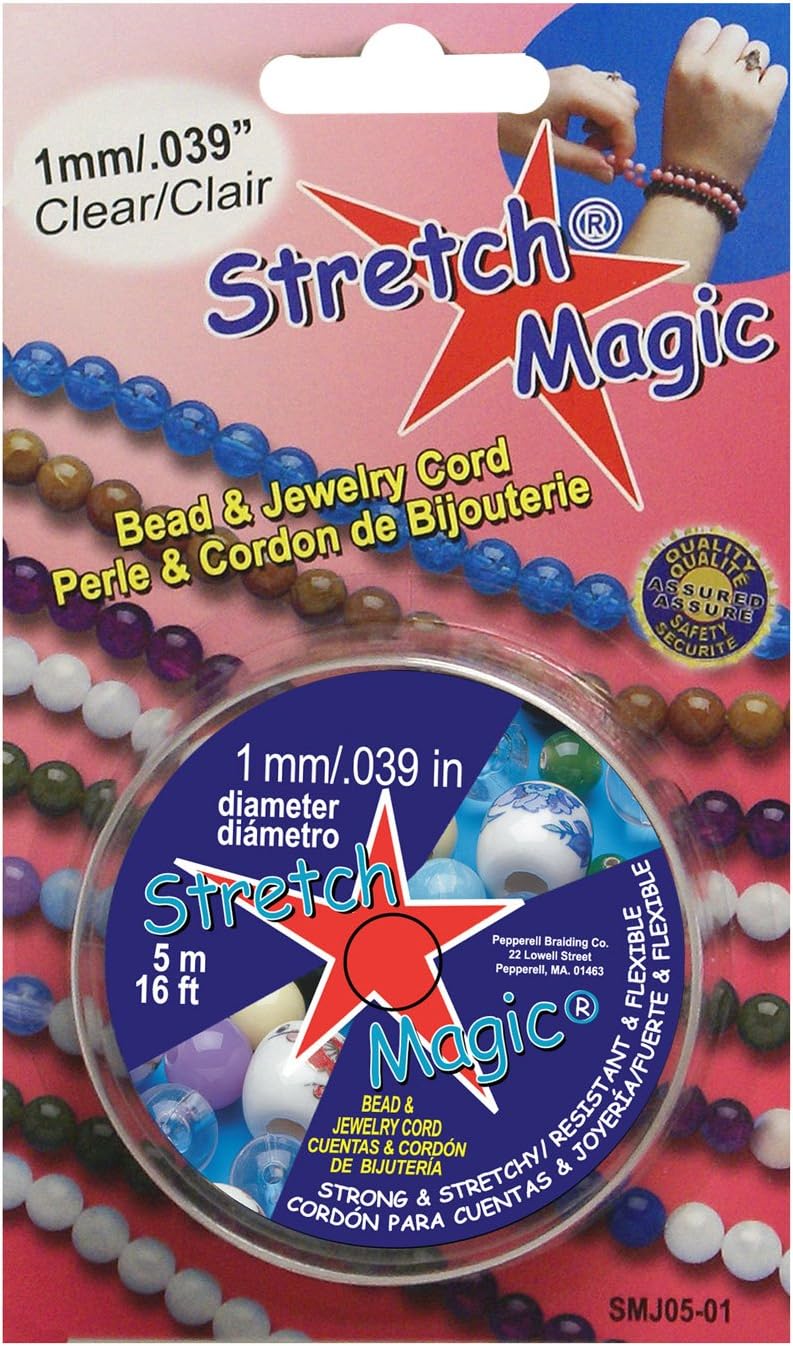 Stretch Magic 5m Spool of Clear 1mm Cord, 1