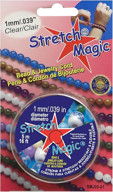 Stretch Magic 5m Spool of Clear 1mm Cord, 1
