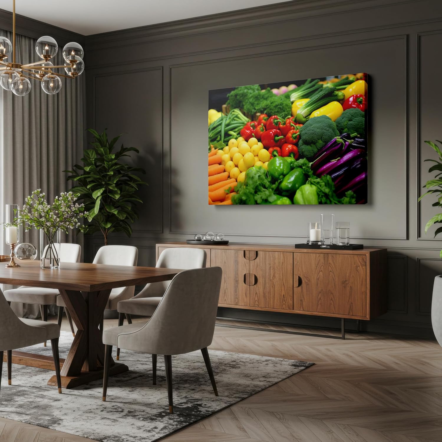A Vivid Celebration Of Fresh Vegetables, A Feast For The Eyes And Tribute To Nature's Bounty Large, Decor, Office Wall. Size: 130x86 cm (51x34 inch) Canvas Wall Art - Modern Home Decor
