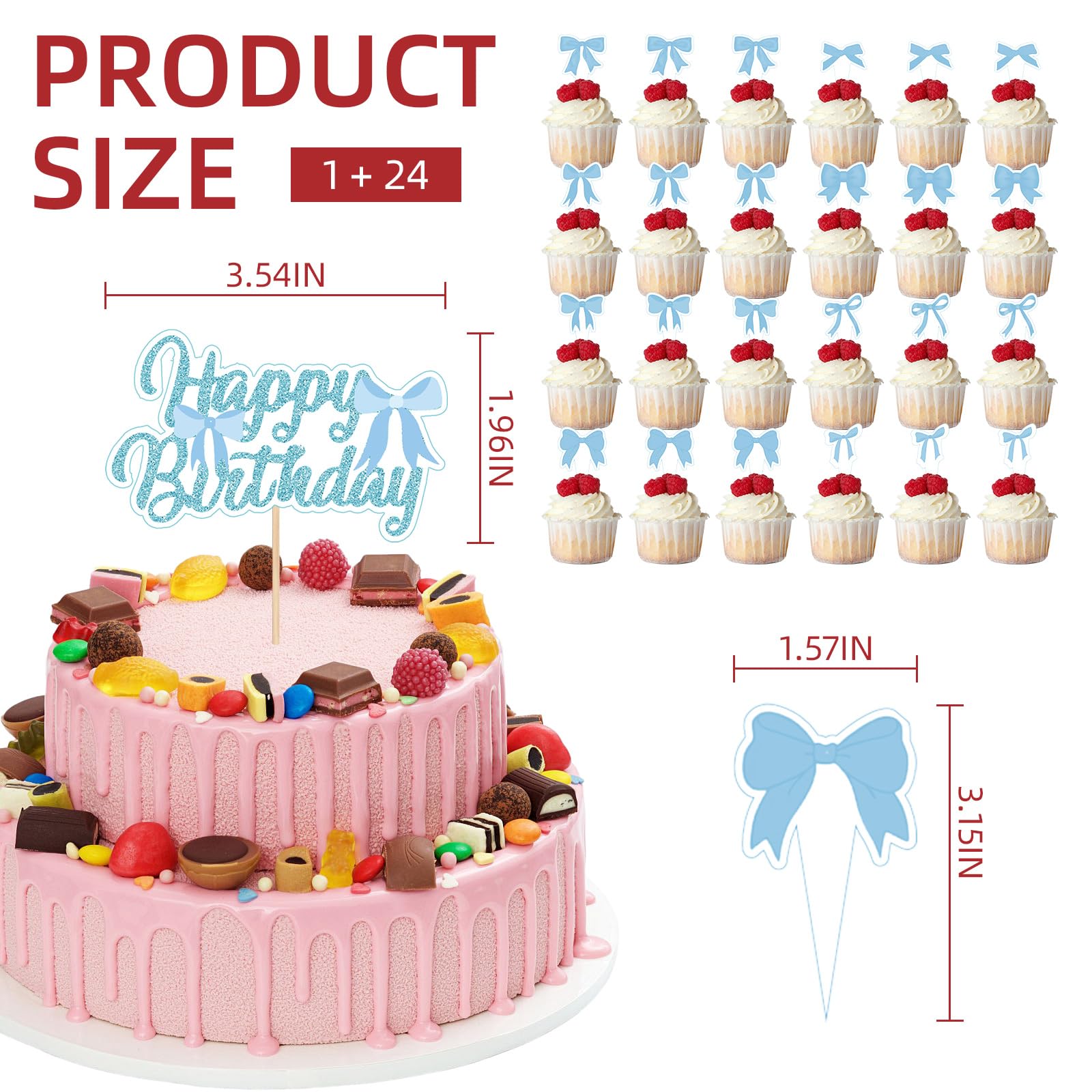 Snapklik.com : Blue Bow Birthday Party Decorations Bow Birthday Banner ...