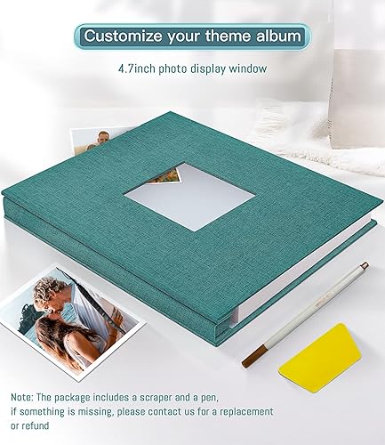 Miniatura 2 de popotop Álbum de fotos autoadhesivo con ventana de visualización de imágenes, 60 páginas, kit de suministros para álbumes de recortes para fotos