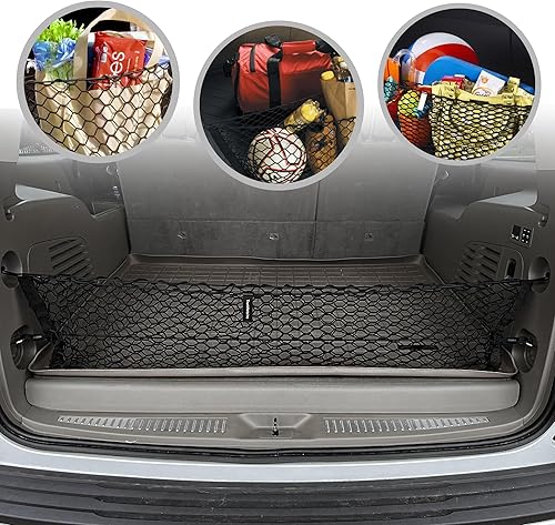 Miniatura 2 de Red de carga de malla elástica para cajuela estilo sobre para Suburban se adapta a Tahoe 2015-2020 - Organizador y almacenamiento de maletero de