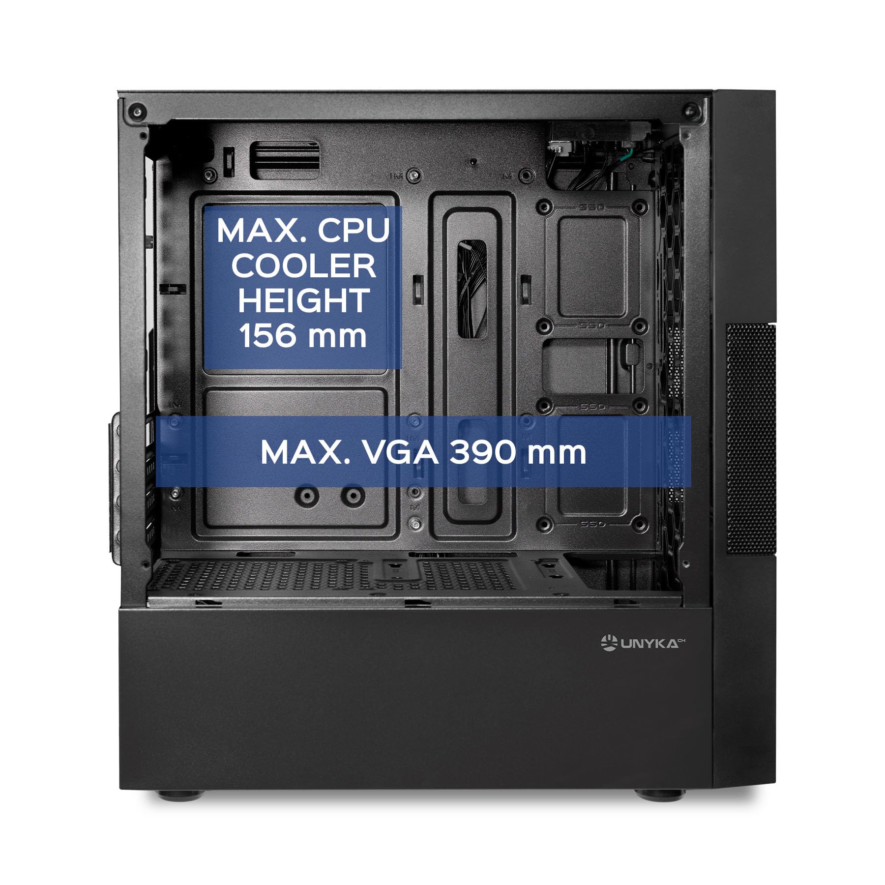 UNYKAch Caja Micro ATX Aero C25, Sección Central de Rejilla, 2 Puertos USB 3.0 y 1 USB 2.0. Incluye Fuente de Alimentación ATX de 500W (máx)