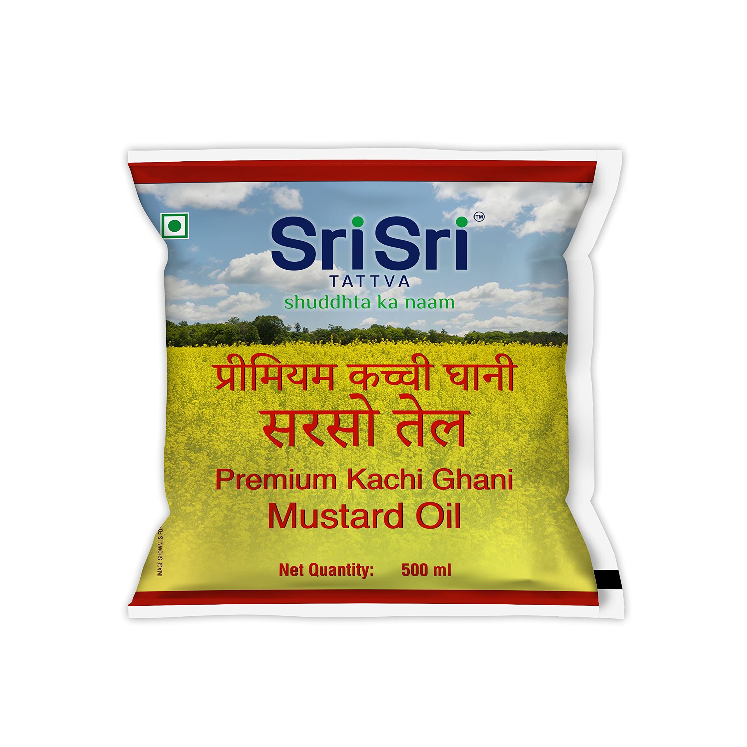 Sri Sri Tattva Premium Kachi Ghani Mustard Oil Puch | 500ml (Pack of 2) | Naturally Cholesterol Free | Cold Pressed Mustard Oil | Good for heart health | Free from Argemone Oil | Fortified with Vitamin A and D (B096NWMHC7) Amazon Price History, Amazon Price Tracker