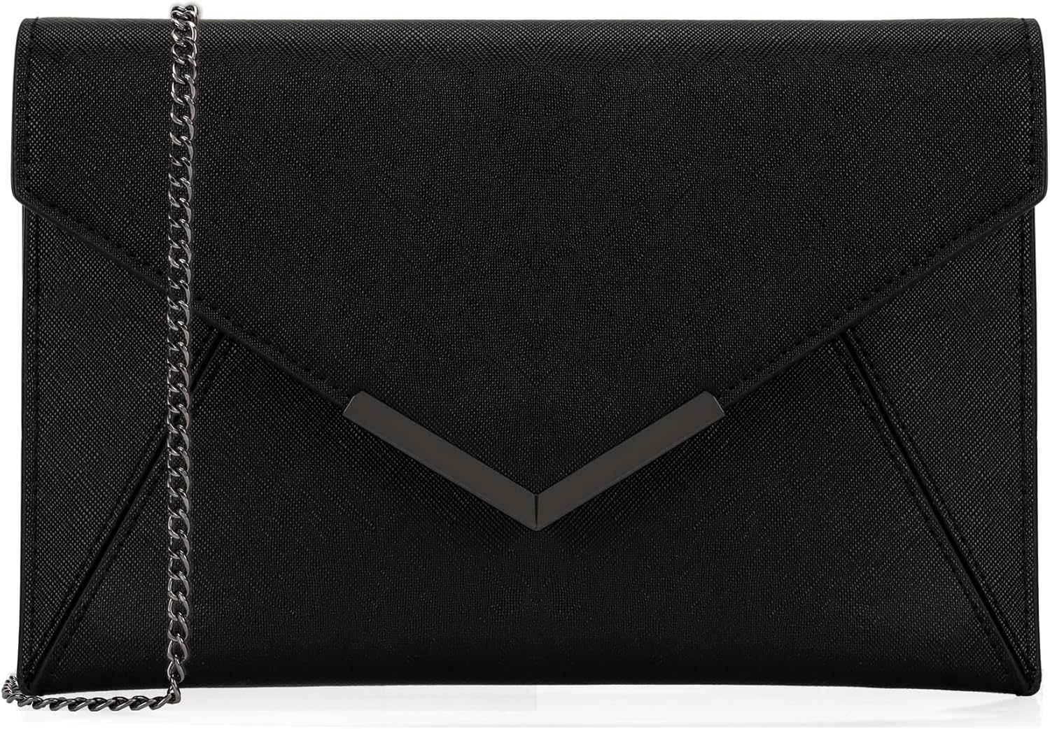Dexmay Women Envelope Clutch Handbag Medium Saffiano Leather Foldover Clutch Purse