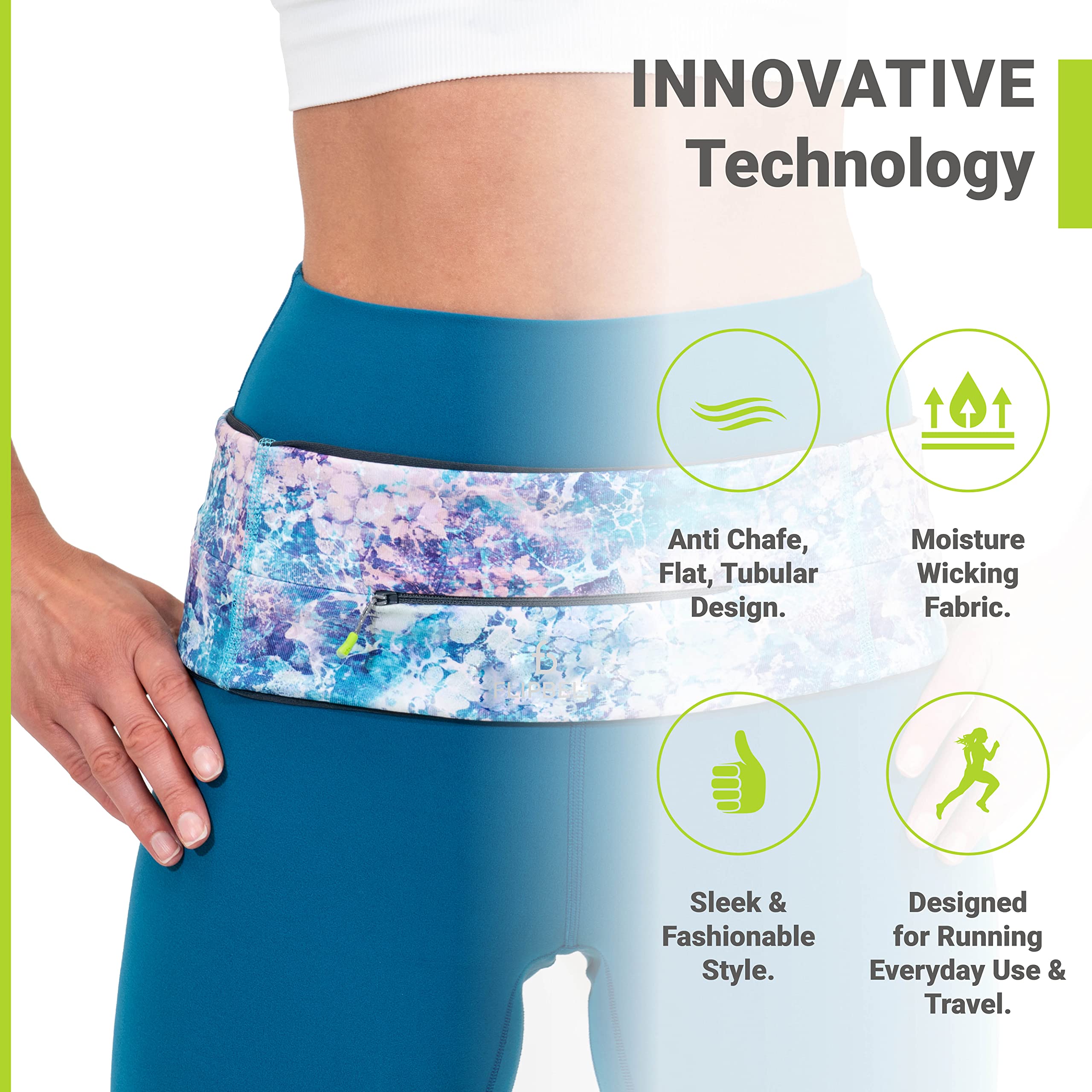 Ceinture de fitness FlipBelt Reflective - noir - Vêtements, chaussures