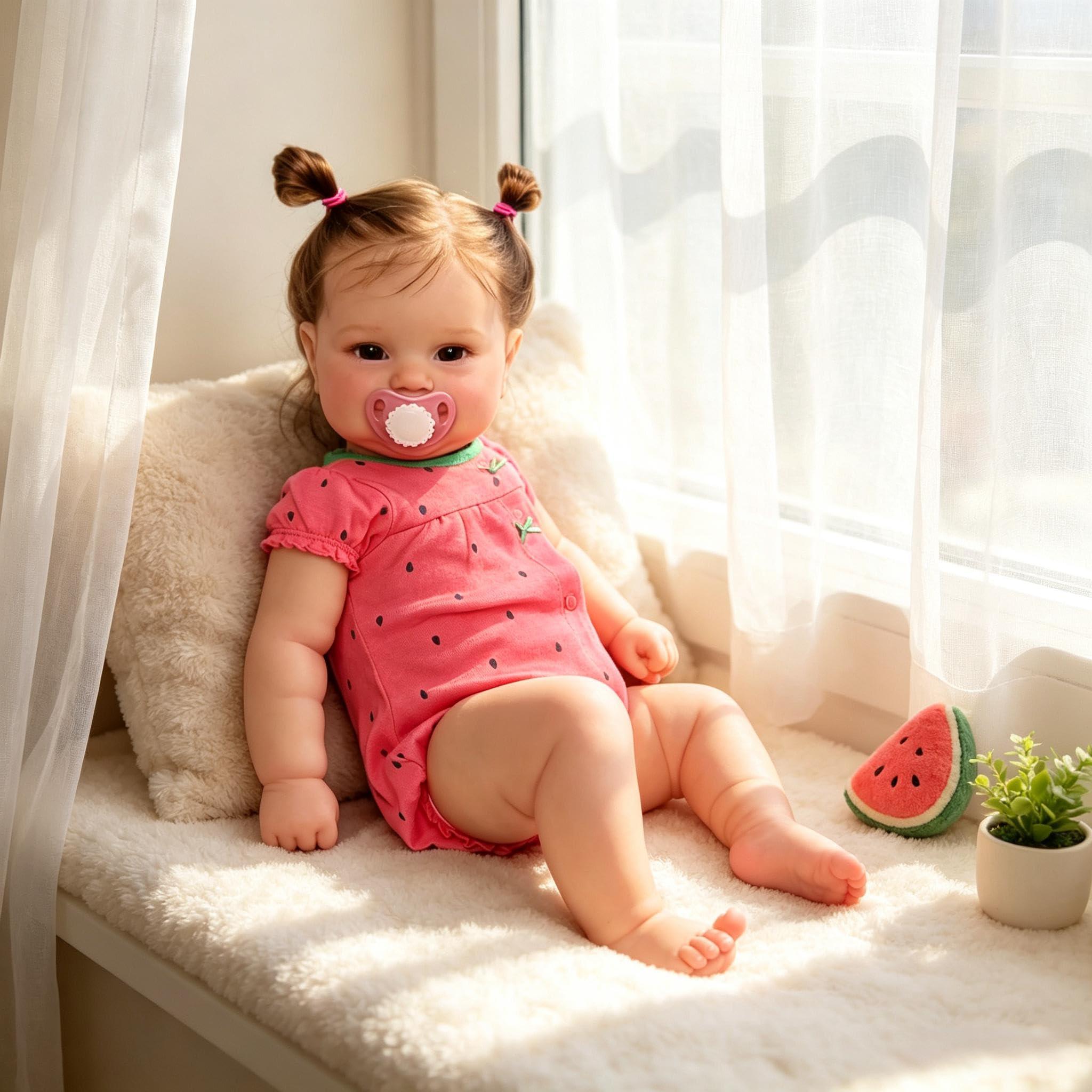 RXDOLL Realistyczne lalki Reborn Baby Dolls Girl, silikonowe, na całe ciało, winyl, 50 cm, realistyczna, wodoodporna, prawdziwie wyglądająca lalka Reborn, oczy otwarte z włosami, dla dzieci w wieku od