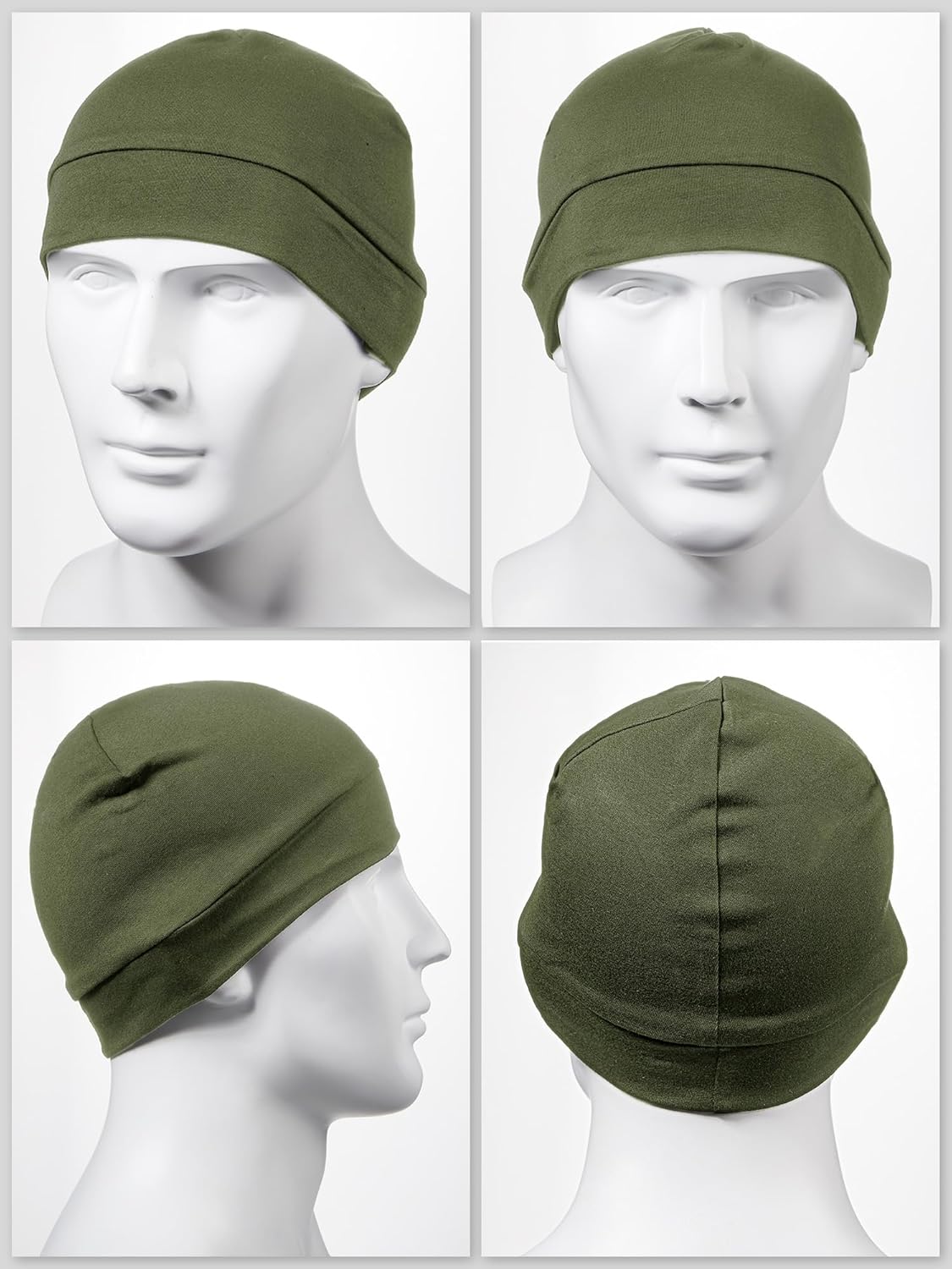 Syhood 4 Pcs Cotton Skull Caps for Men Women Breathable Beanie Thin Sleep Hat Night Running Cap Helmet Liner for Cycling Gym - Image 3