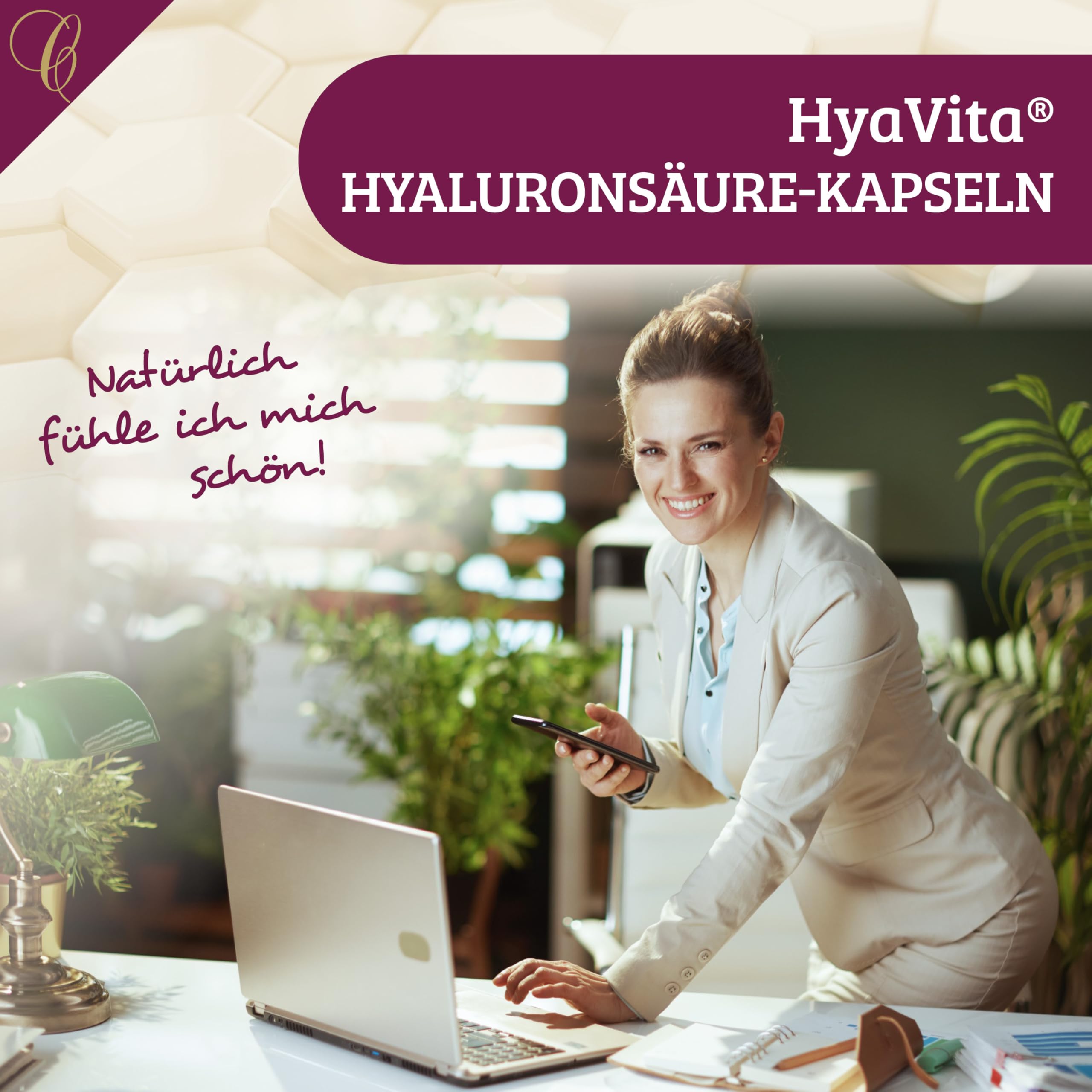 Cellufine® HyaVita Hyaluronsäure 150 Kapseln – hochdosiert, hochmolekular, glutenfrei, vegan – 150 glutenfreie Kapseln mit HyaVita Hyaluronsäure I natürlich & ohne Konservierungsstoffe