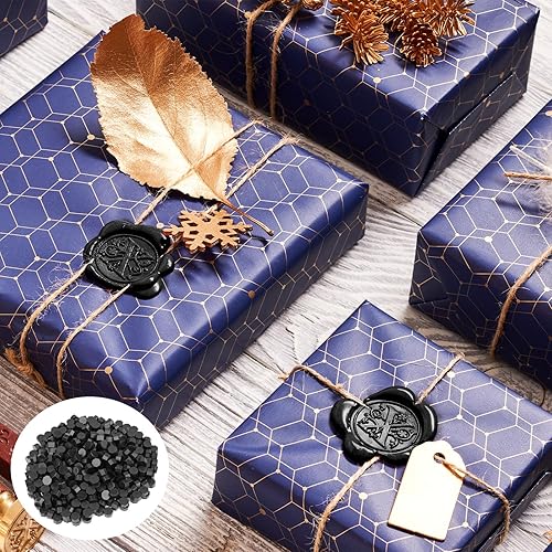 Miniatura 5 de 600 cuentas de sello de cera plateada con 1 cuchara de fusión de cera y 4 velas de té para tarjetas de felicitación de cartas, manualidades de