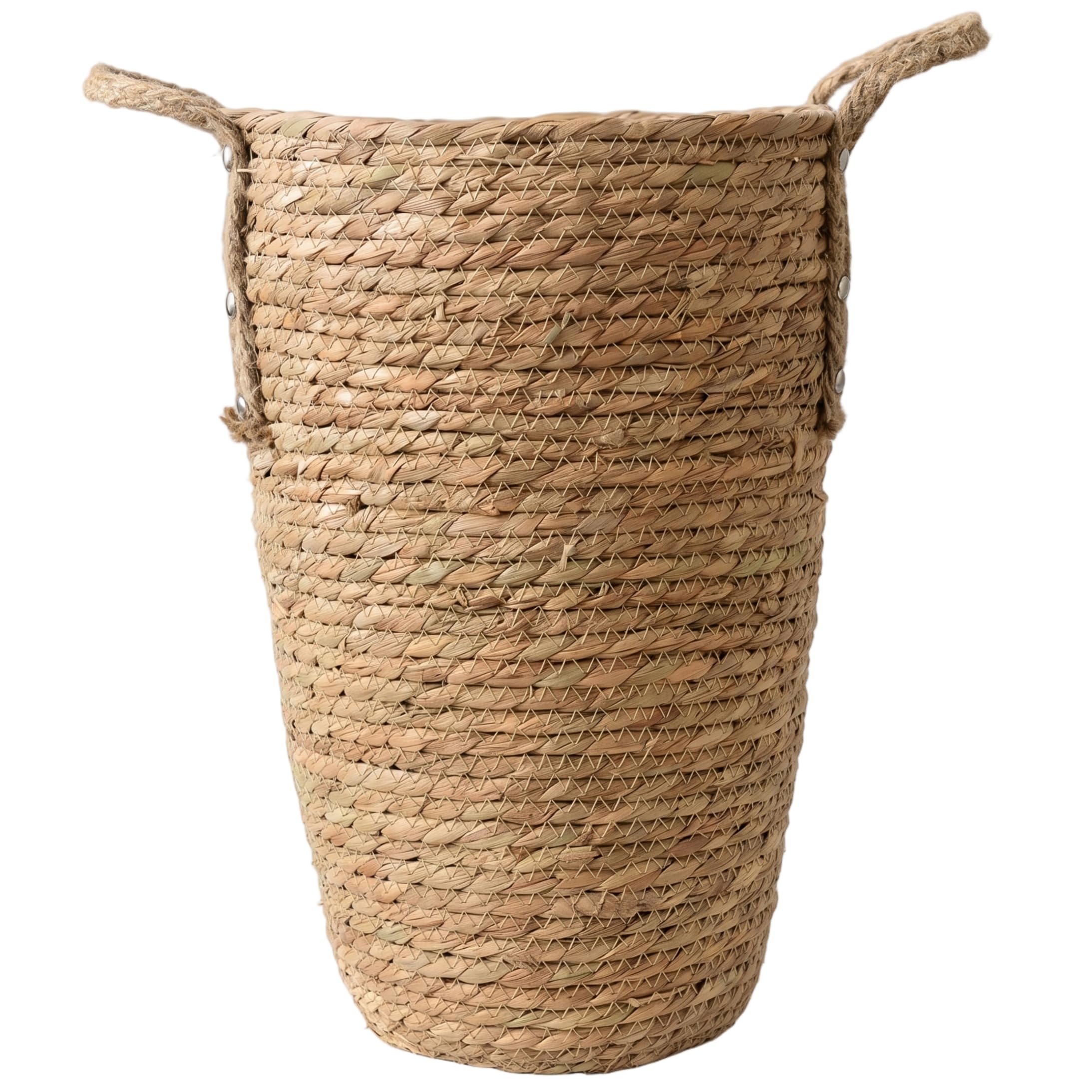 Monwssoe Wicker Vase, Decorative Tall Wicker Flower Vase, Hand-woven Natural Straw Rattan Flower Vases With Handles For Dried Flowers, Large