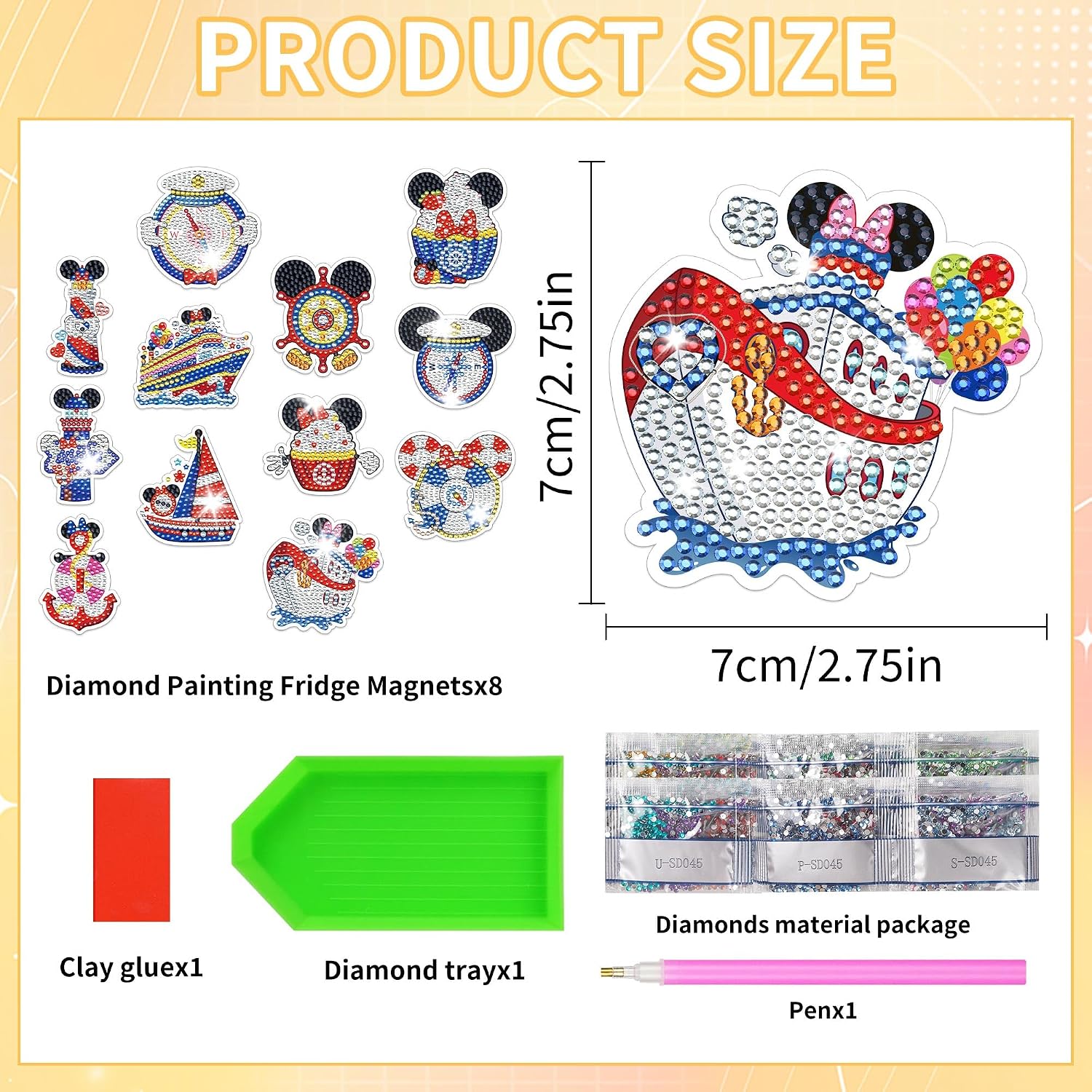 12 Pcs Mouse Diamond Painting Magnets image 2