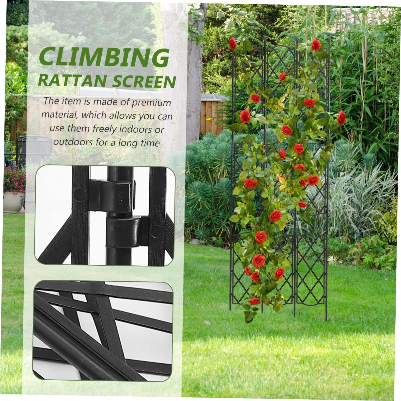 Treillis de Jardin pour Plantes Grimpantes, 1 Set, Acier Plastique