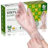 Disposable Vinyl Gloves&comma; Food Safe&comma; Latex-Free Powder-Free Clear Plastic Gloves for Cooking&comma; House Clean&comma; Food Prep