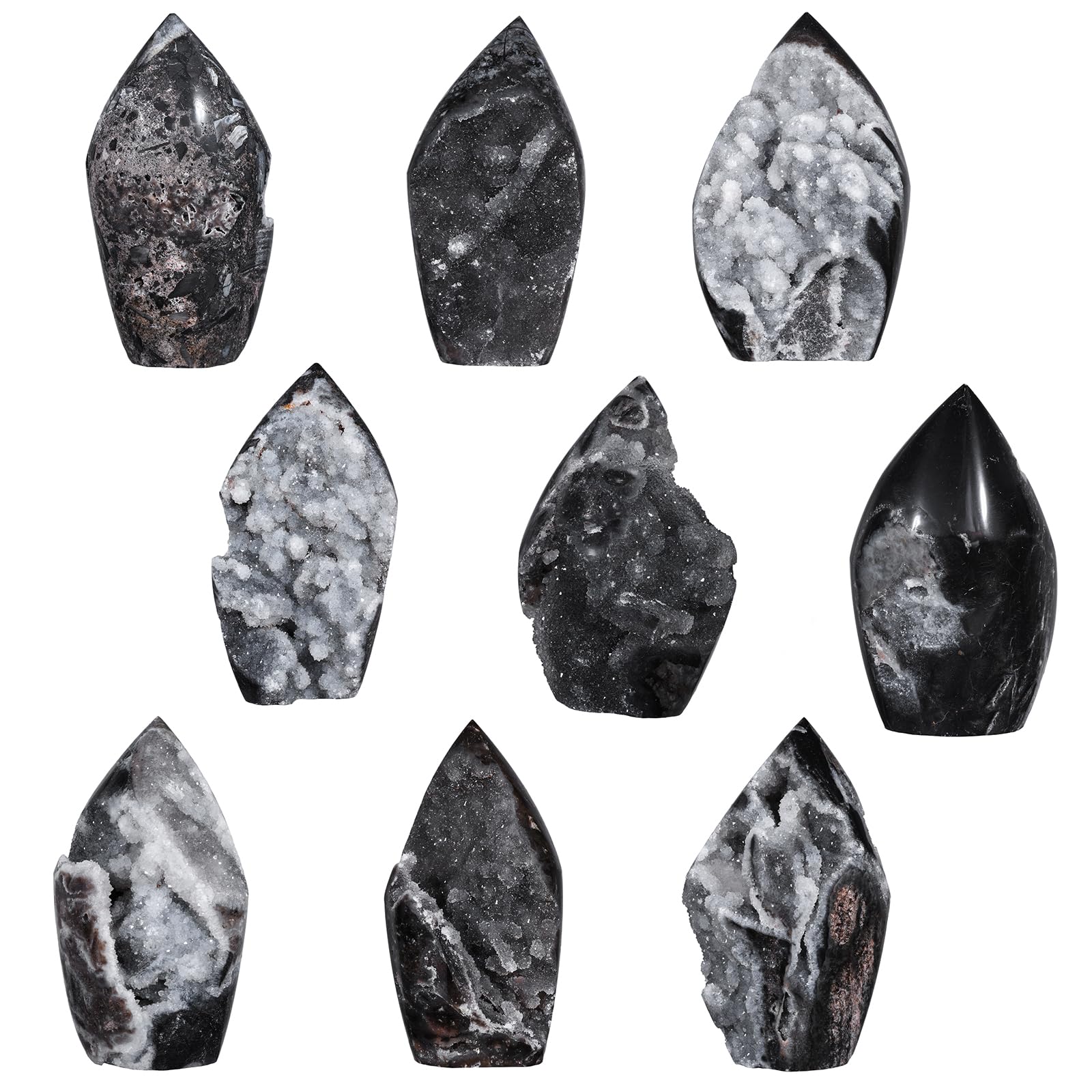 Sfalerite naturale cluster di cristallo per decorazione domestica, geodo di cristallo a forma di fiamma per meditazione chakra equilibrio, 201-300 g