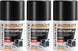 AUTOLIVE Limpiador Aire Acondicionado Higienizante A/C Pack de 3 - Eliminador Olores - Limpia y Refresca - 150 ml