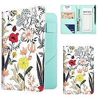 Vista 8 de Libretas para Camareras, de Cuero PU Rosa Lindo Libreta para Camarera con 1 Bolsillo con Cremallera para Dinero, Libreta para Servidores con 9 Za.