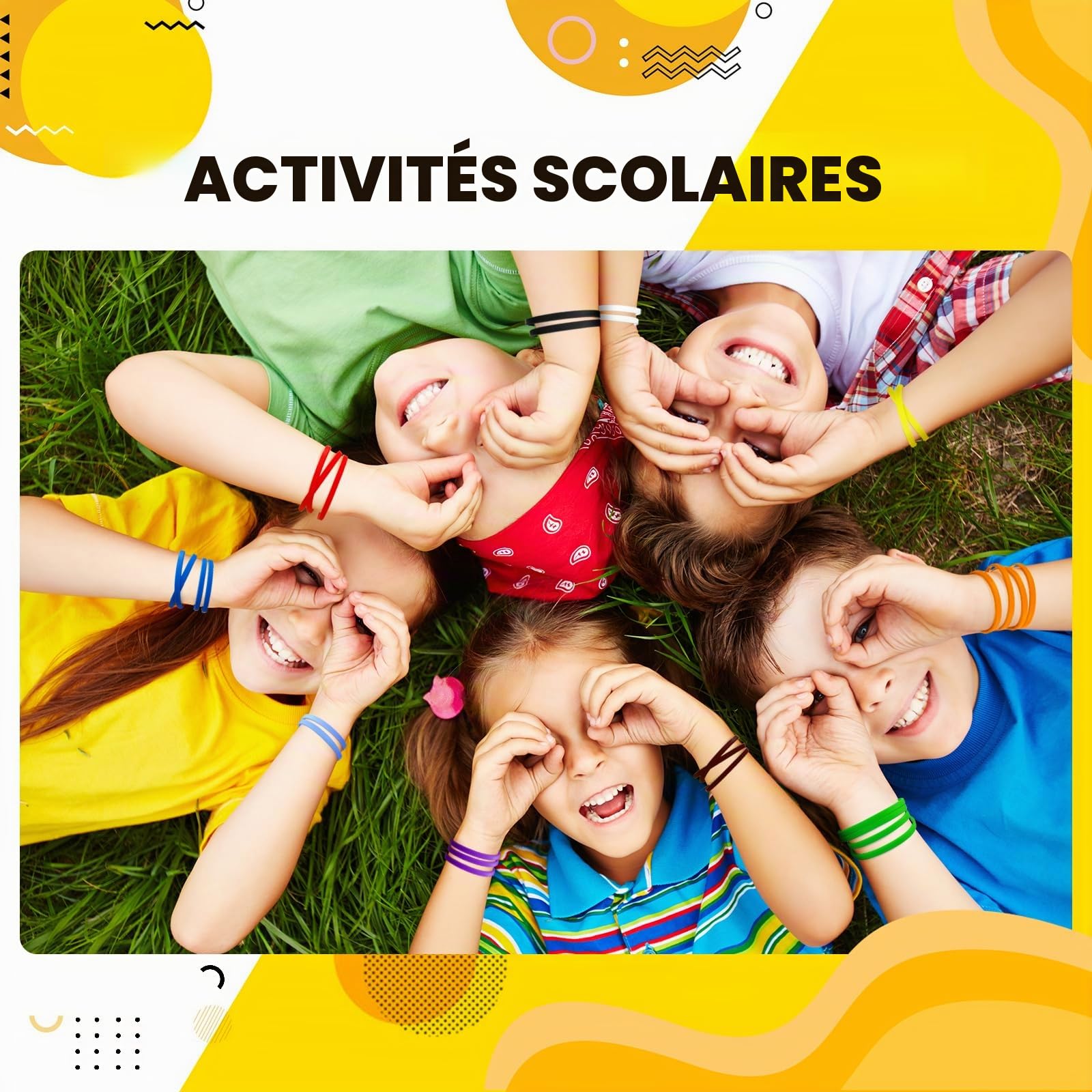 100 pièces Bracelets en silicone pour Adultes, 8 inch Bracelets en caoutchouc élastique pour le sport Cadeaux en vrac les fournitures pour enseignants Décorations de fête Rouge