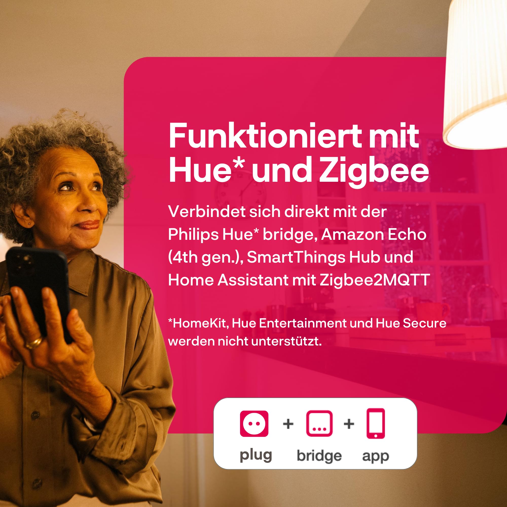Innr Smart Plug, funktioniert mit Hue* und Alexa (Bridge erforderlich), Zigbee Repeater, 16A Steckdose mit Strommessung, 2 Stück