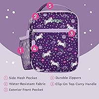 Vista 6 de Bentgo Bolsa de almuerzo aislada para niños - Resistente al agua, reutilizable, ligera y duradera con soporte para botella de agua y bolsillo