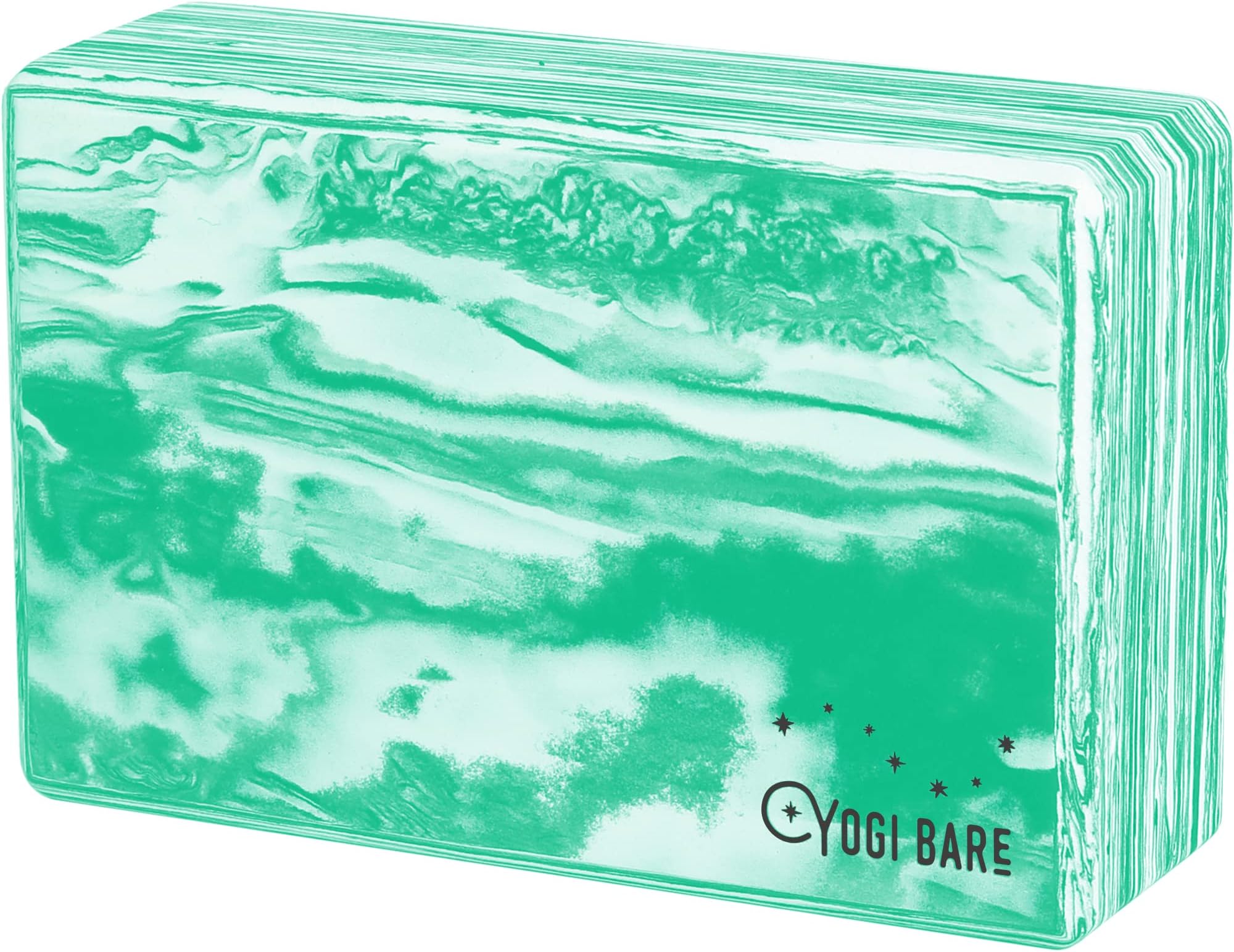 Yogibare Yogi Bare Marble Yoga Block - Firm EVA Foam Yoga Brick - Pilates, Yoga Exercise Equipment & Meditation Accessories - Latex Free - 9" x 6" x 3" - Green