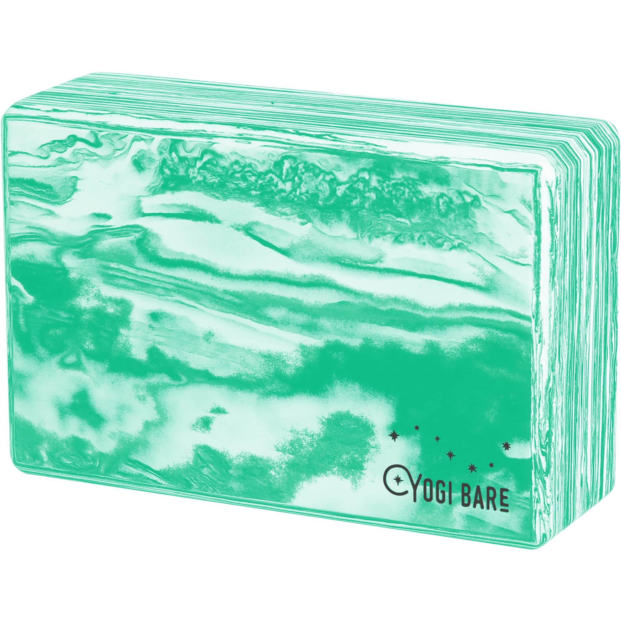 Yogibare Yogi Bare Marble Yoga Block - Firm EVA Foam Yoga Brick - Pilates, Yoga Exercise Equipment & Meditation Accessories - Latex Free - 9" x 6" x 3" - Green