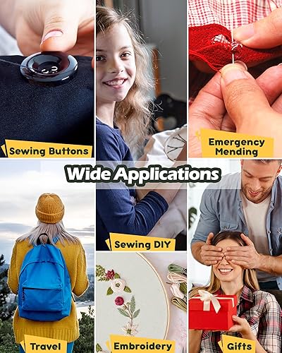 Miniatura 6 de PLANTIONAL Kit de costura de reparación de tapicería 47 piezas de alta resistencia kit de costura con punzón de costura, desgarrador de costura,
