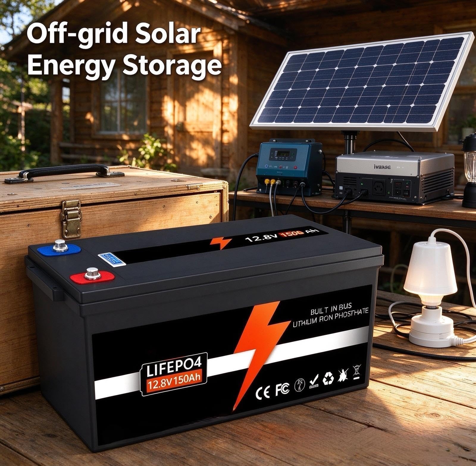 Energía Solar de Ciclo Profundo de batería Lifepo4 de 12V 150Ah