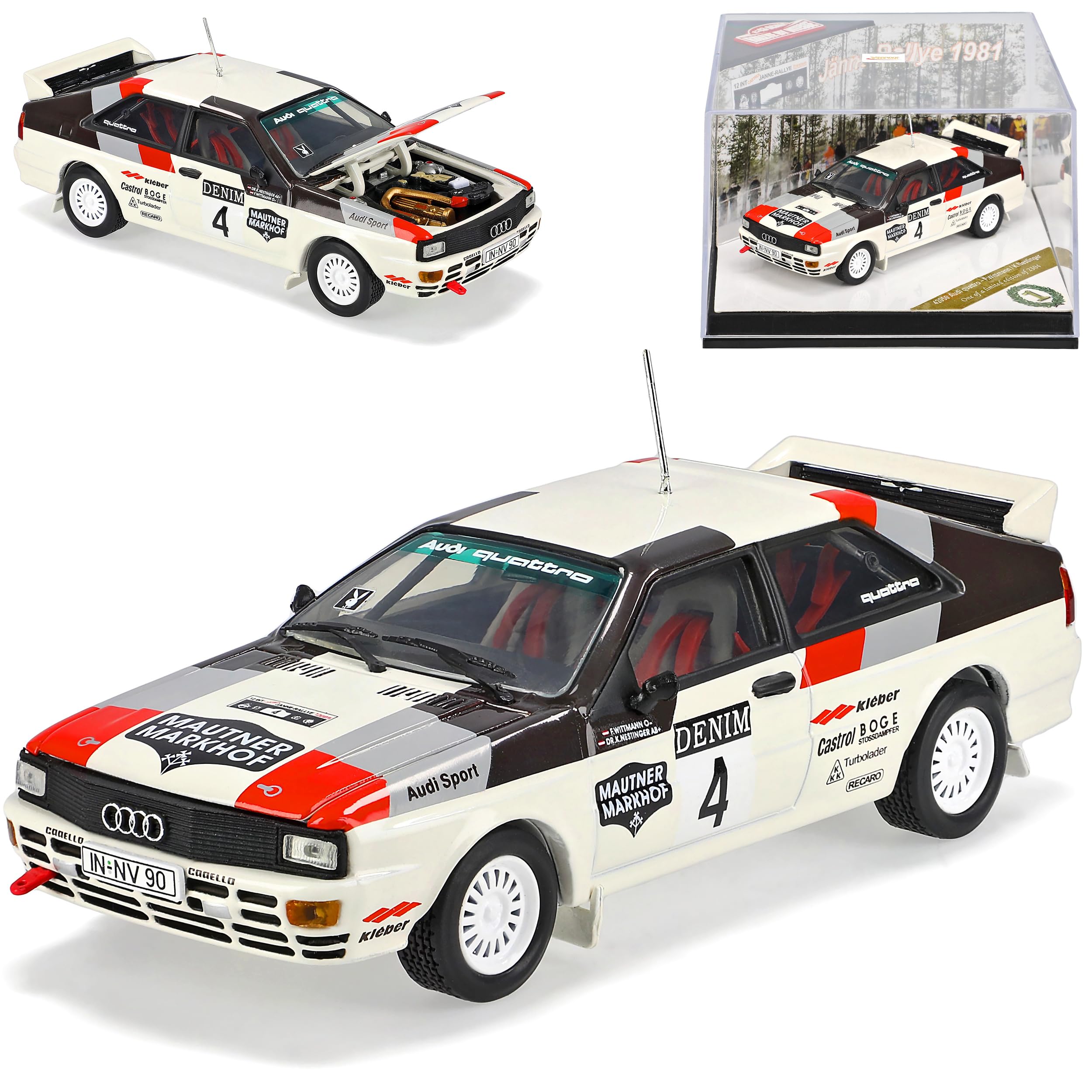 Vitesse Defekte Vitrine A*u*d*i Quattro F. Wittmann Nestinger 1981 Janne Rally 1/43 Modell Auto Modellauto Sonderangebot
