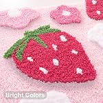 Anybar Rugs de salle de bain rose Mignon fraise fleur de bain tapis accessoires de salle d'eau, drôle coloré non glissant plancher baignoire Rug machine lavable baignoire tapis doux microfibre pour douche, baignoire (18x25 de pouce)