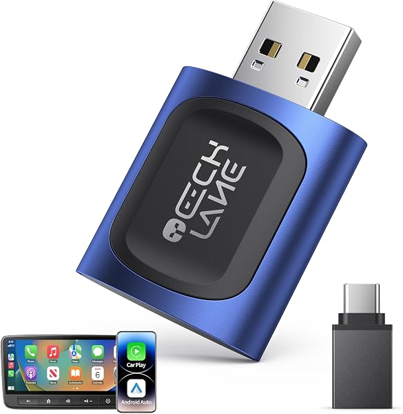 2026 Upgraded 2-in-1 Wireless CarPlay Adapter & Android Auto Wireless Adapter, Bluetooth Car Adapter for Wired to Wireless, Fast & Stable Auto-Connect, 5G WiFi & BT 5.4, Plug & Play (USB-C/A) - 1
