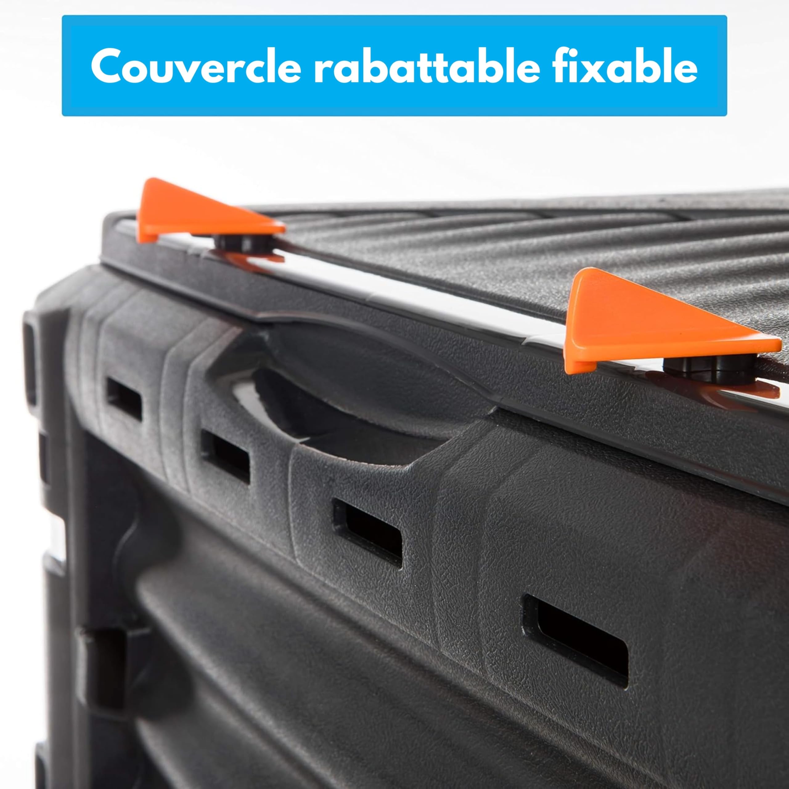 Composteur 2friends, composteur Rapide en Plastique Robuste, avec Couvercle à charnière, 300 litres (H 83 x L 61 x P 61 cm), thermocomposteur pour composter Les déchets de Jardin et de Cuisine, Art 1