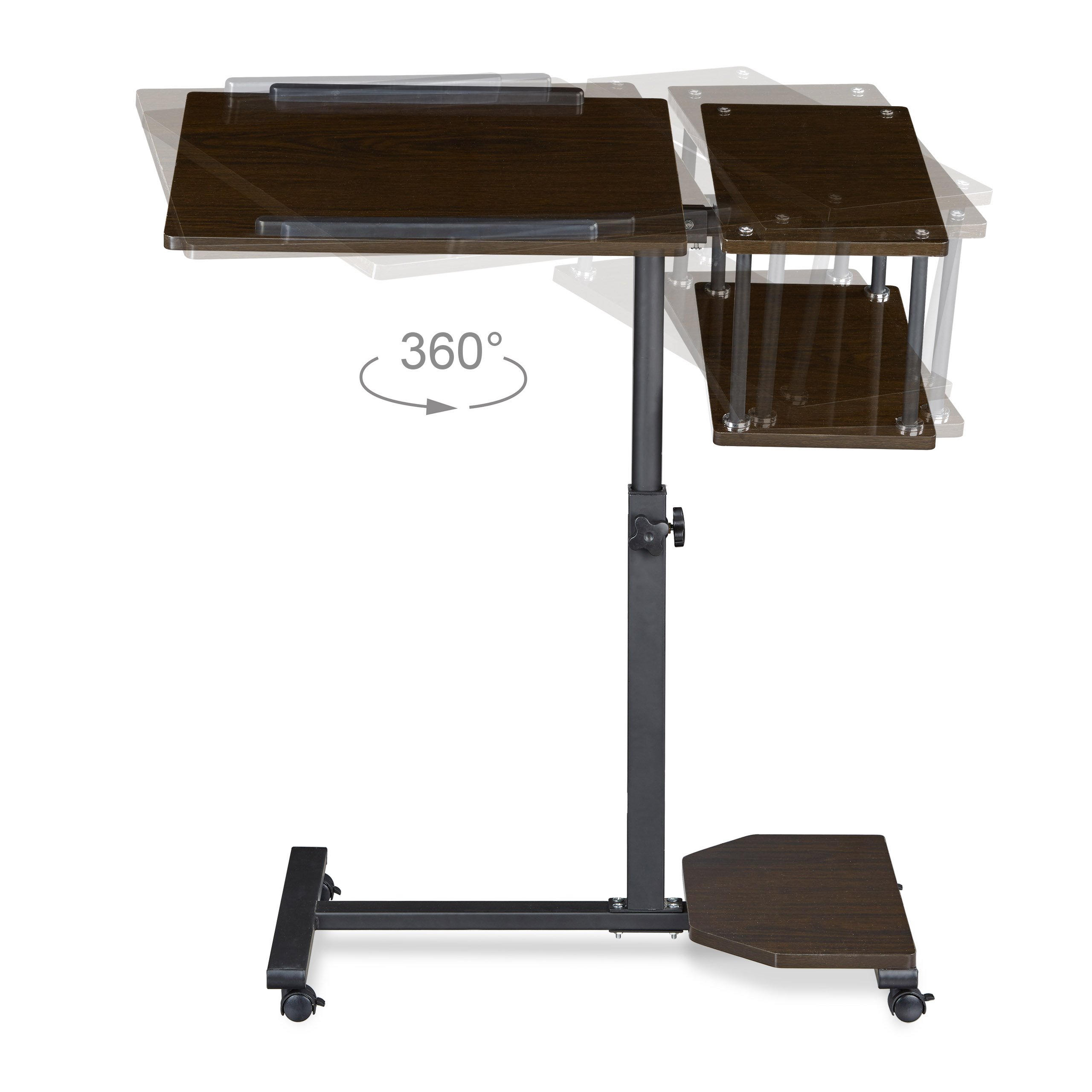 EasyDesk Flex Pro verstelbaar laptoptafel op wielen zwart | Ergo2Work EasyDesk Flex Pro verstelbaar laptoptafel op wielen zwart | Ergo2Work