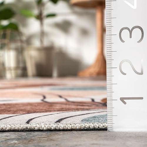 Miniatura 3 de nuLOOM Deisy - Alfombra abstracta con diseño floral lavable a máquina, para interiores y exteriores, 4 x 6, multicolor