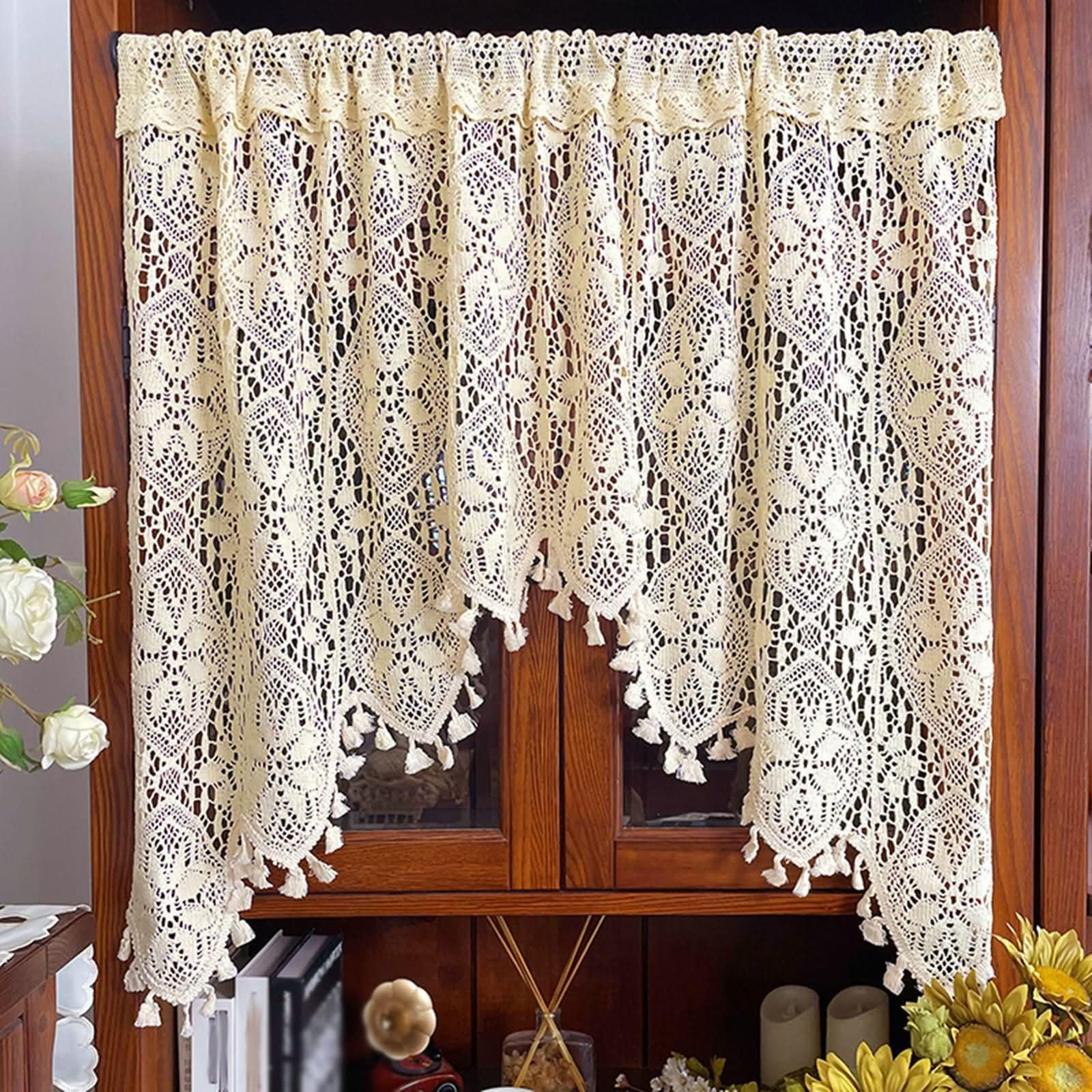 Visillo para ventanas pequeñas, 1 unidad, 120 cm de ancho, bolsillo para barra
