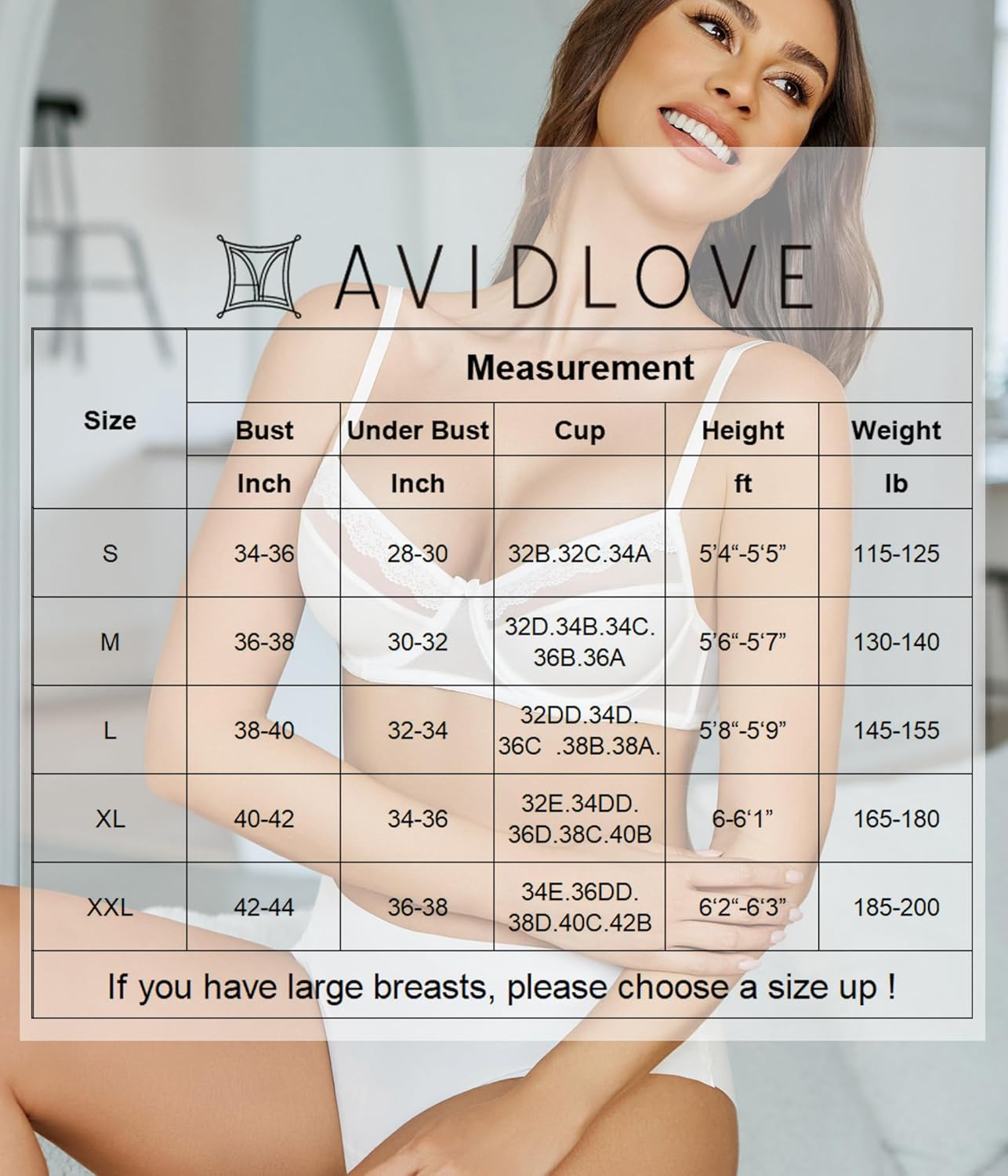 Avidlove Women's Underwire Bra Push Up Ultra Light Non-Padded Everyday Lingerie Bralettes - Image 7