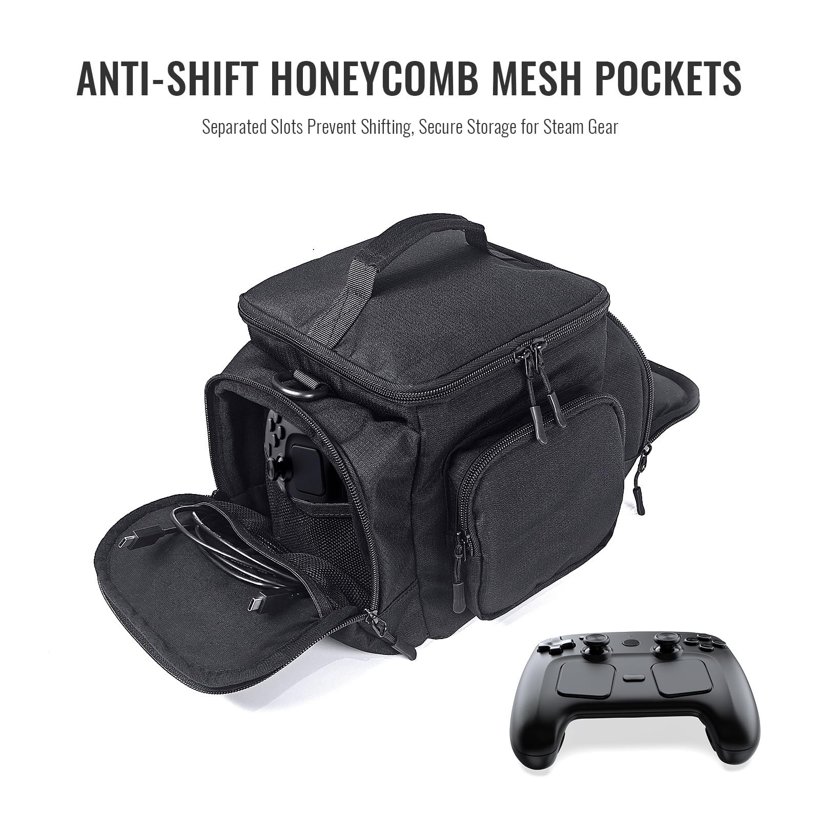 Borsa stoccaggio generale con custodia da viaggio protettiva impermeabile per console macchine da gioco e accessori per controller Borsa per elettronica resistente ai graffi