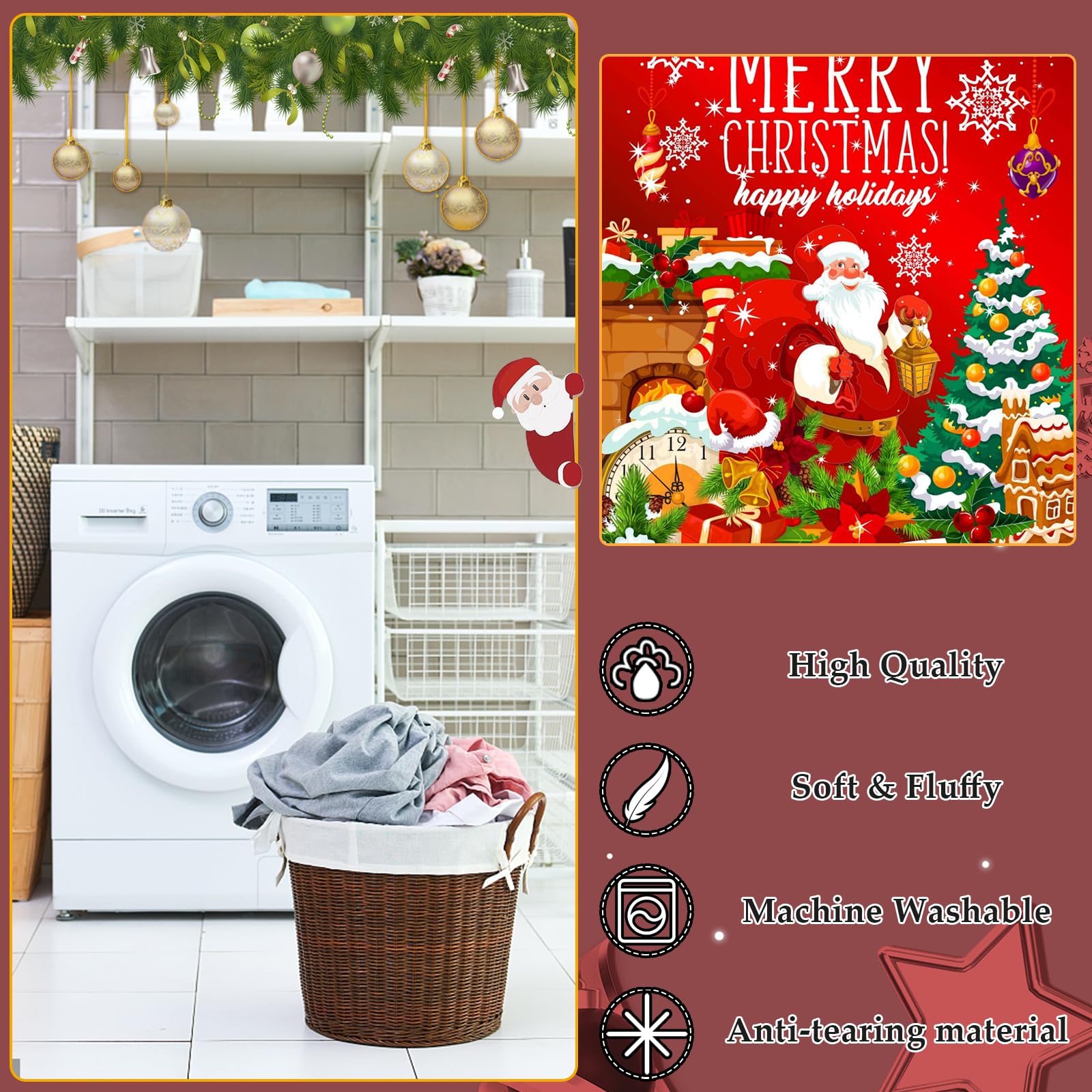 PORJDN Coperta natalizia per divano, in flanella, con motivo natalizio stampato 3D, morbida, leggera, per divano, letto, ufficio e viaggi all'aperto (stile E, 130 x 150 cm)