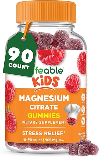 Miniatura 1 de Citrato de magnesio viable para niños – Suplemento gomoso de sabor natural de gran sabor, sin gluten, vegetariano, sin OMG, masticable – 90 gomitas