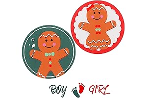 Gingerbread Christmas Gender Reveal Stickers | 120 Pcs Gender Reveal Stickers Badges...