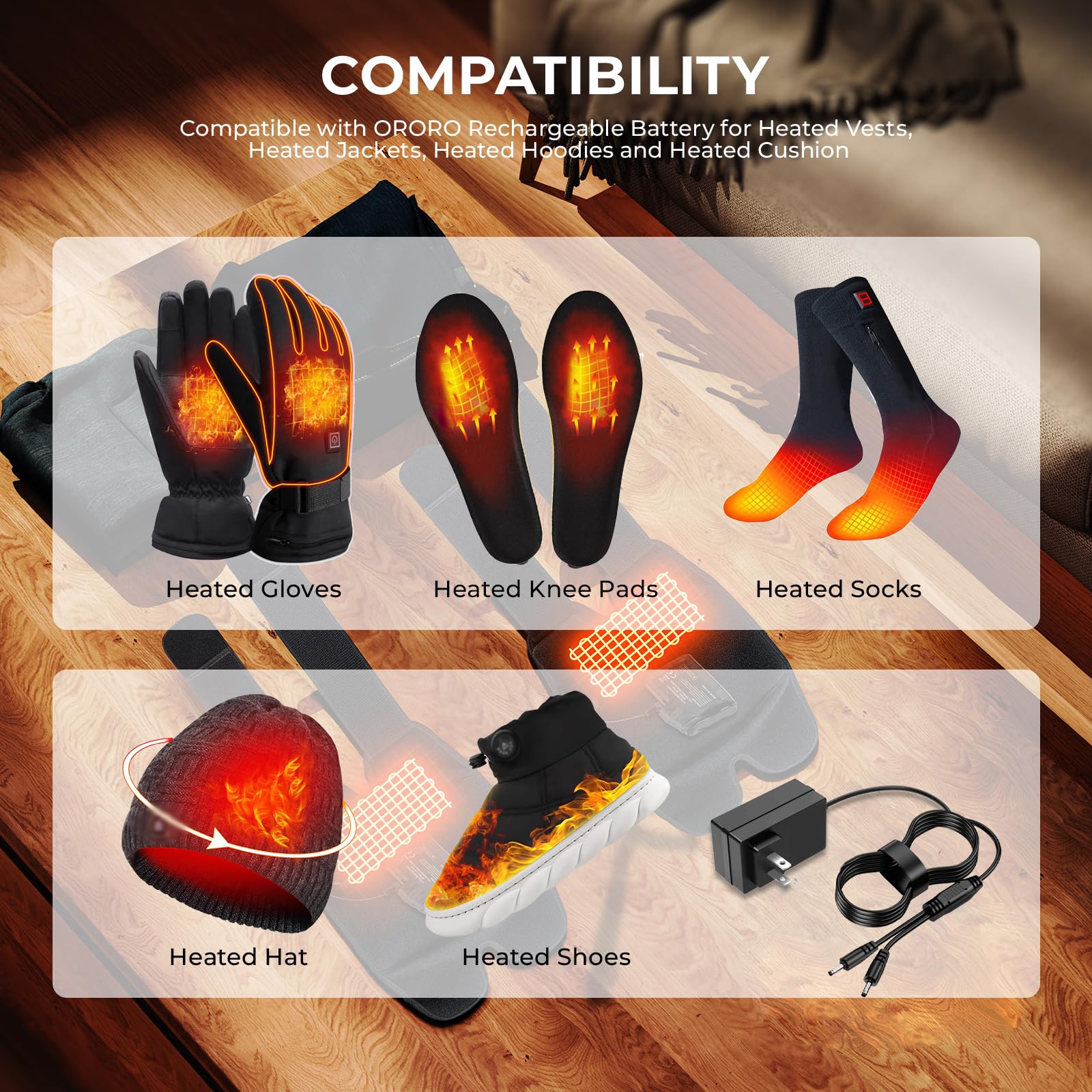 4.2V Dual Charger for 3.7V Male and Female Heated Socks Gloves Insoles Boots Shoes Rechargeable Lithium Battery Replacement Power Adapter