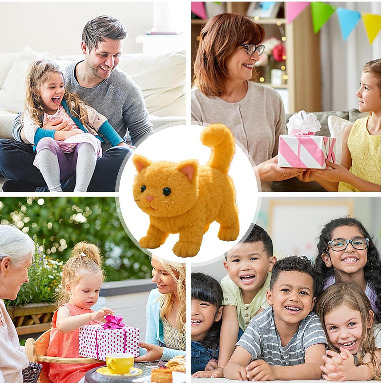 Kitten Toys for Girl | Electric Cat Simulated - Cute Animals for Girls Boys Mother Valentine Family Home Office Gift