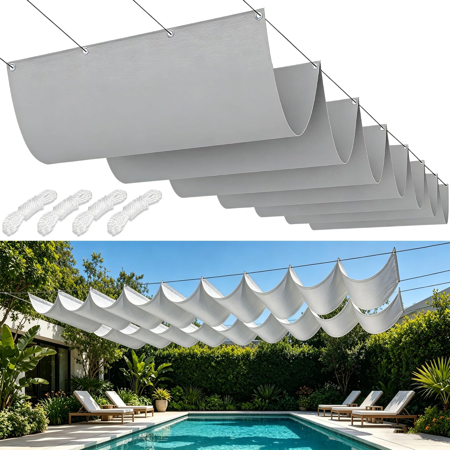 Voile d'ombrage rétractable 150x280 protection UV terrasse jardin