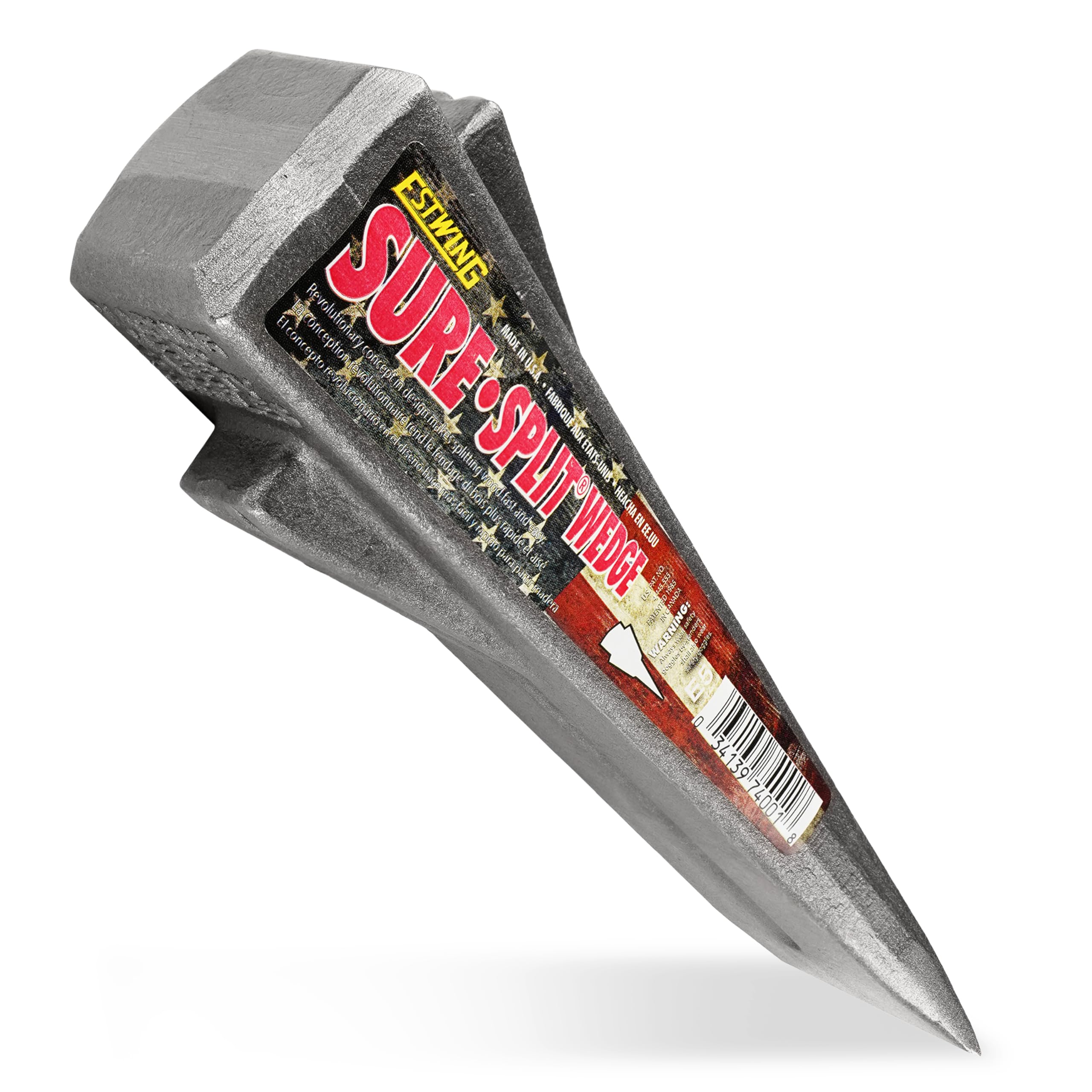 ESTWING Sure Split Wedge - 5-Pound Wood Splitting Tool with Forged Steel Construction & 1-7/8" Cutting Edge - E-5