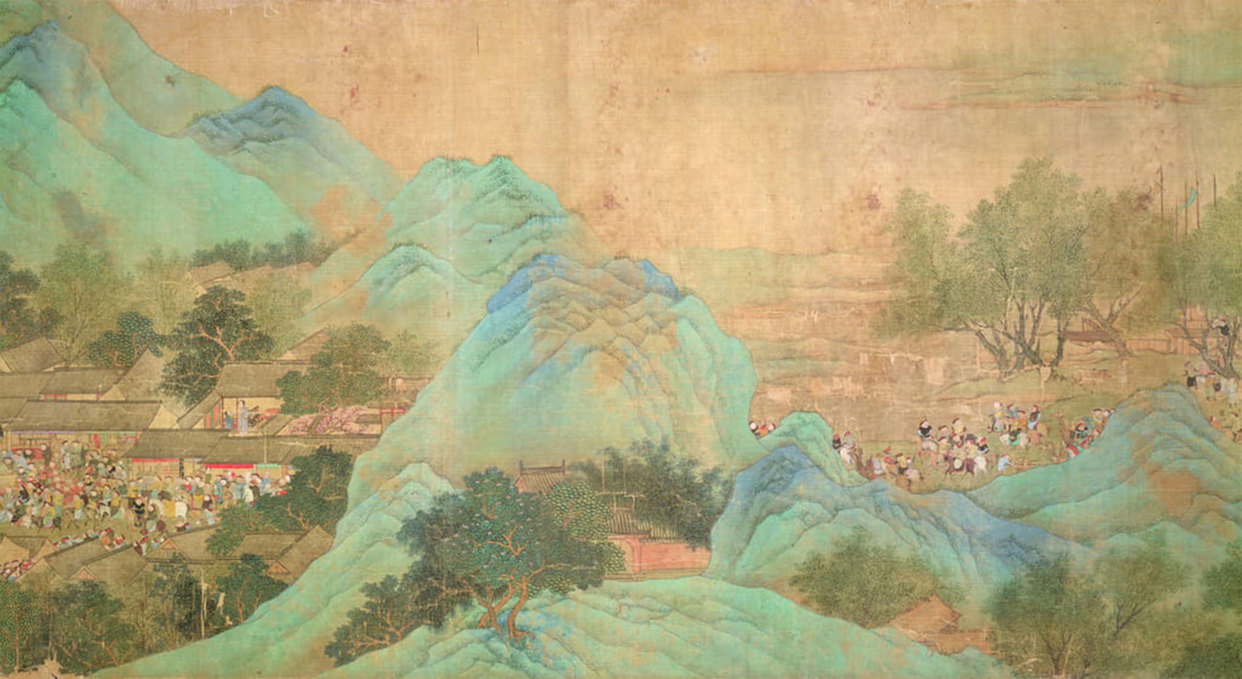SERENDIPITP Abstract Painting Mural Print Picture Wall Decor Painting Emperor Kang Shi's Tour of Kiang-han in After Chaio Ping Chen by Qing Dynasty Chinese School for Home Decor 60x90cm