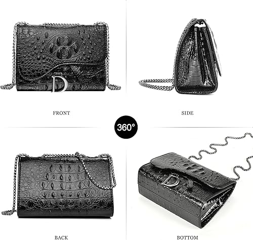 Miniatura 5 de UTOTEBAG Bolsos cruzados para mujer, bolso pequeño de piel sintética, bolso de hombro de moda, bolso de noche con correa de cadena