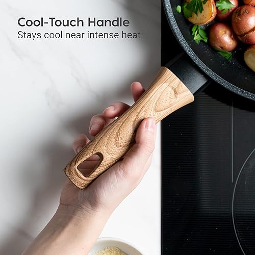 Miniatura 5 de IRIS USA - Sartén antiadherente de aluminio fundido de 11 pulgadas con mango suave al tacto