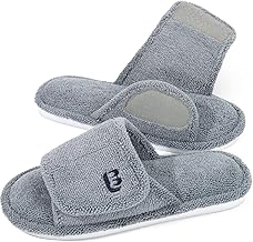 LongBay Women's Open Toe Slippers Diabetic Memory Foam Slip On Summer Slippers with Adjustable Strap House Shoes for Indoor Bedroom